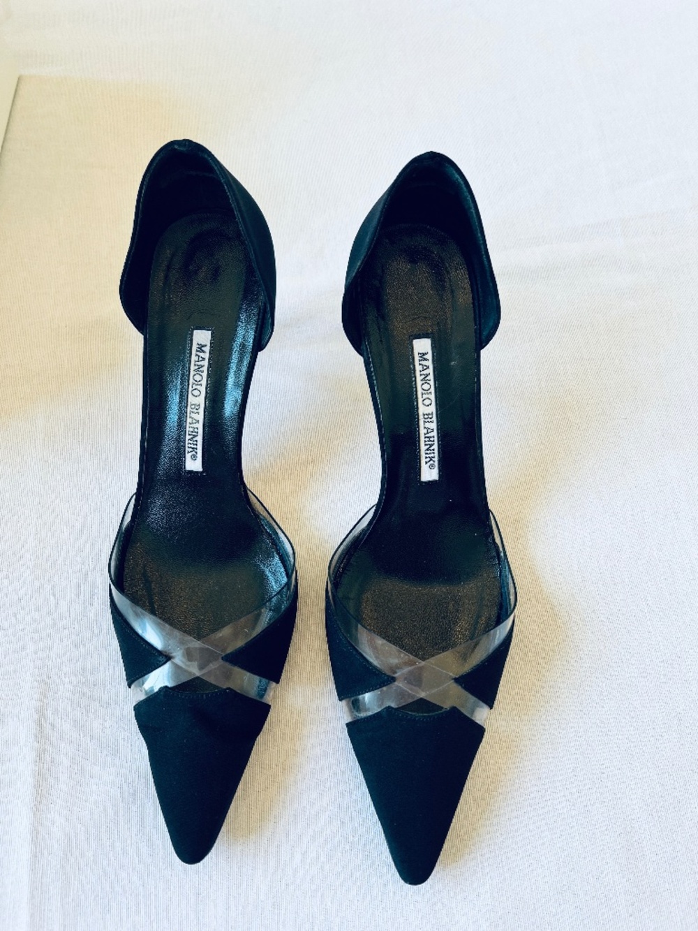 Vintage Manolo Blahnik Targisdo Crepe Black D’Orsay Pump, 39 (US 8.5)